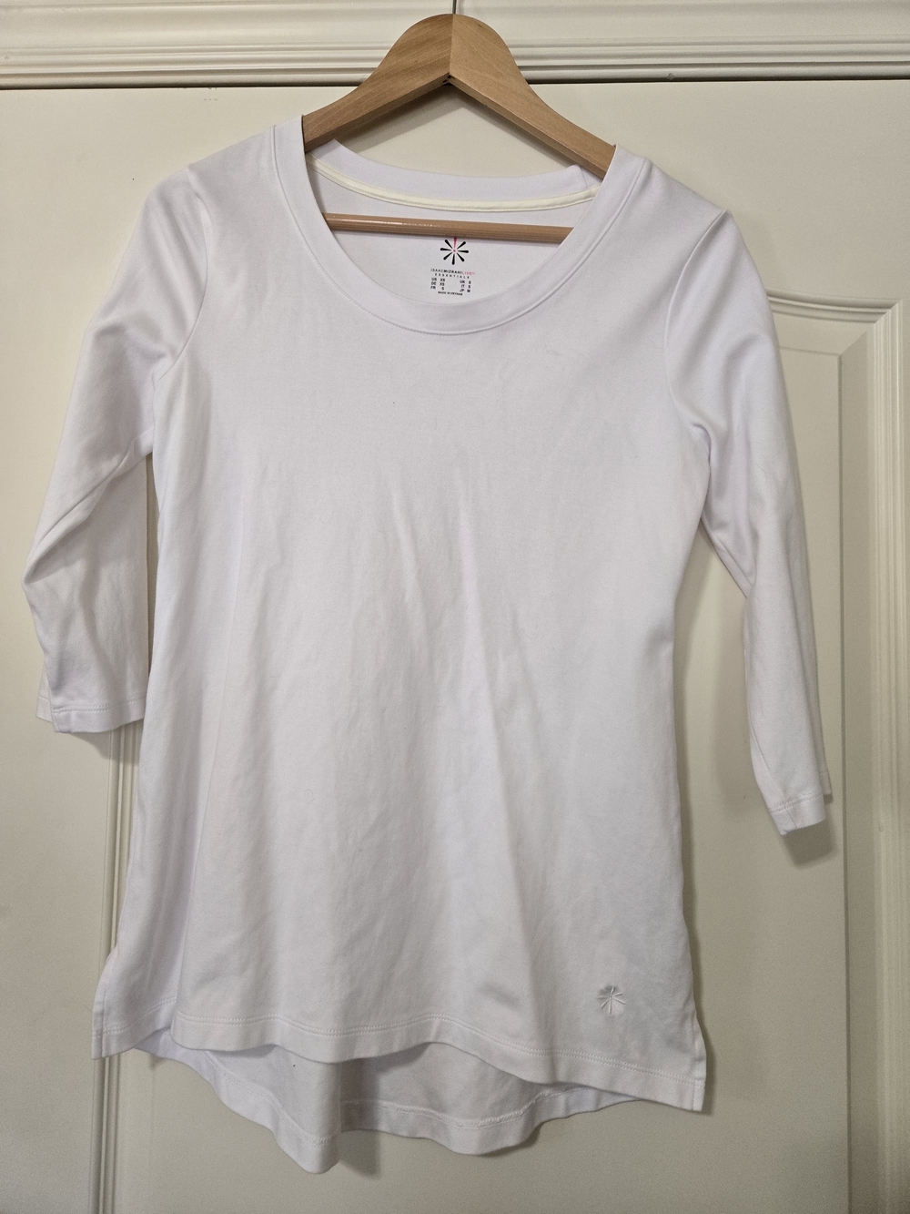 Isaac Mizrahi White Scoop Neck 3/4 Sleeve Tee
